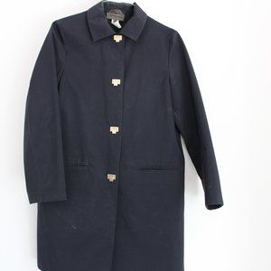LES COPAINS BLUE NAVY TRENCH COAT JACKET 44 M